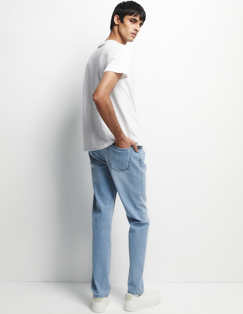 Jeans slim deslavado para hombre 2