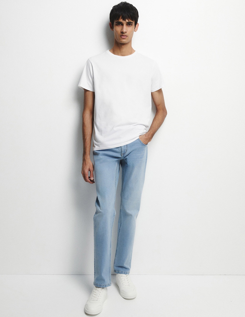Jeans slim deslavado para hombre 4