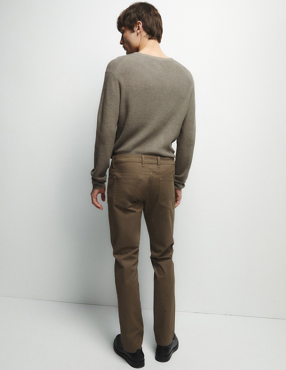 Pantalón casual slim de algodón para hombre 2