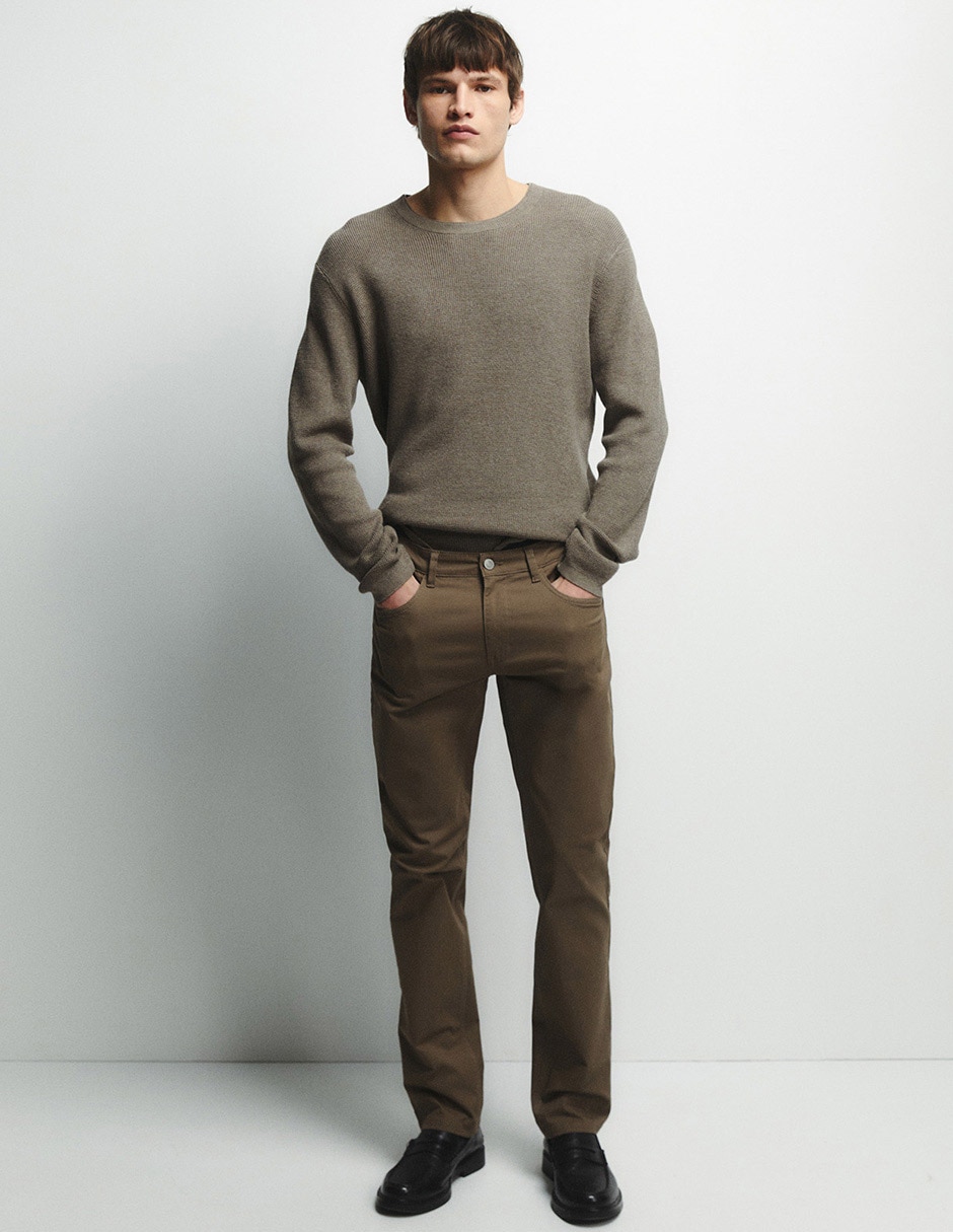 Pantalón casual slim de algodón para hombre 3