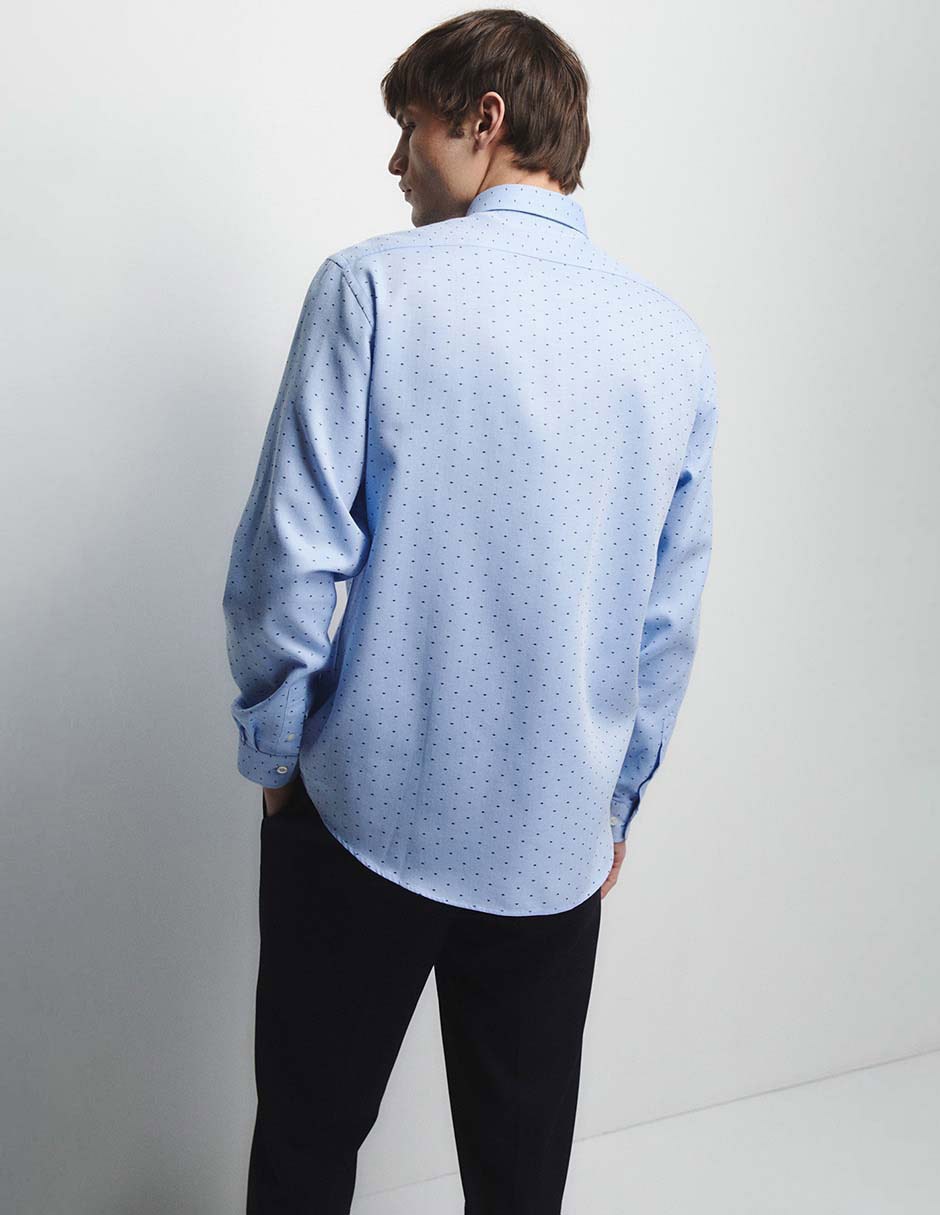 Camisa business casual de algodón manga larga para hombre