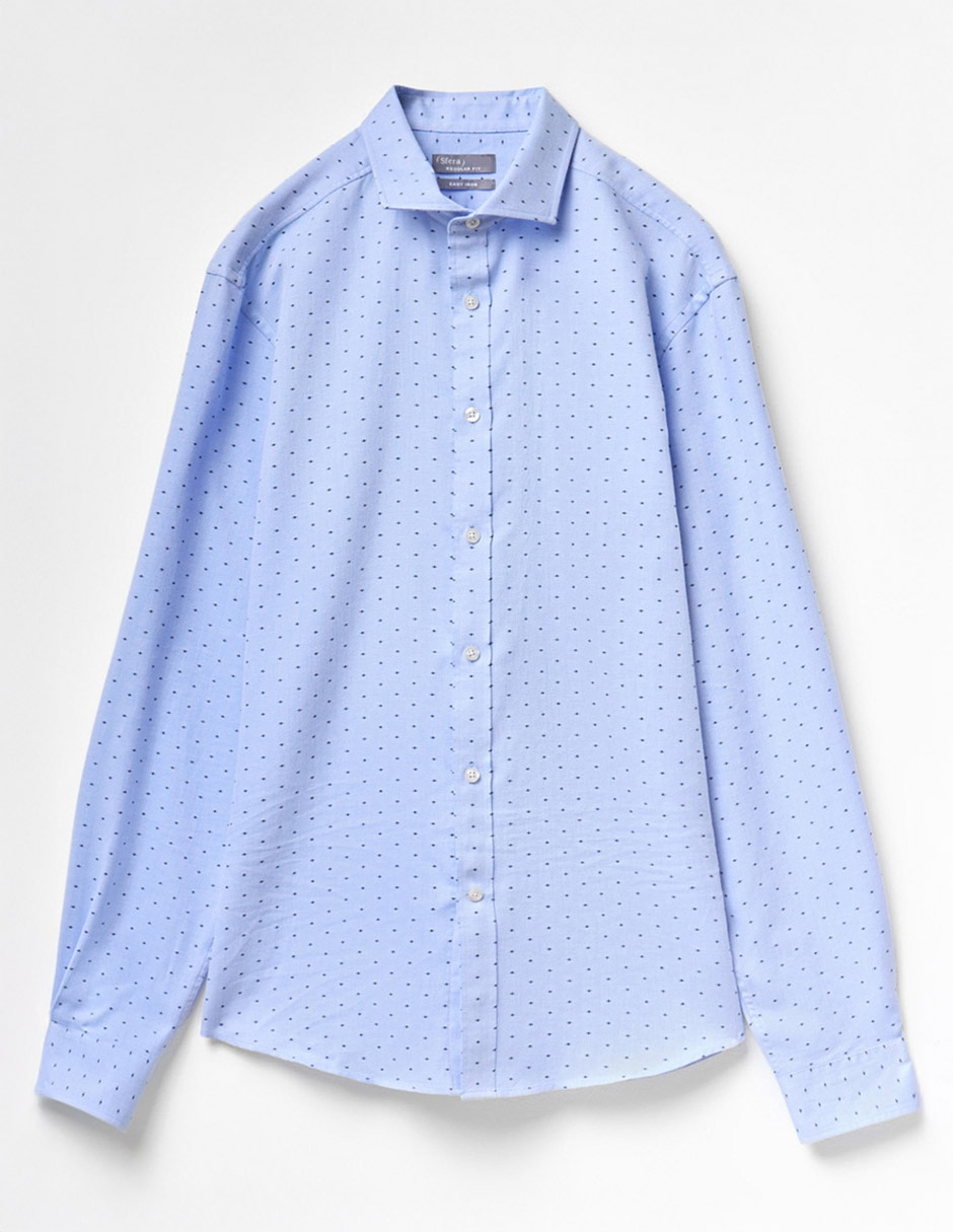 Camisa business casual de algodón manga larga para hombre