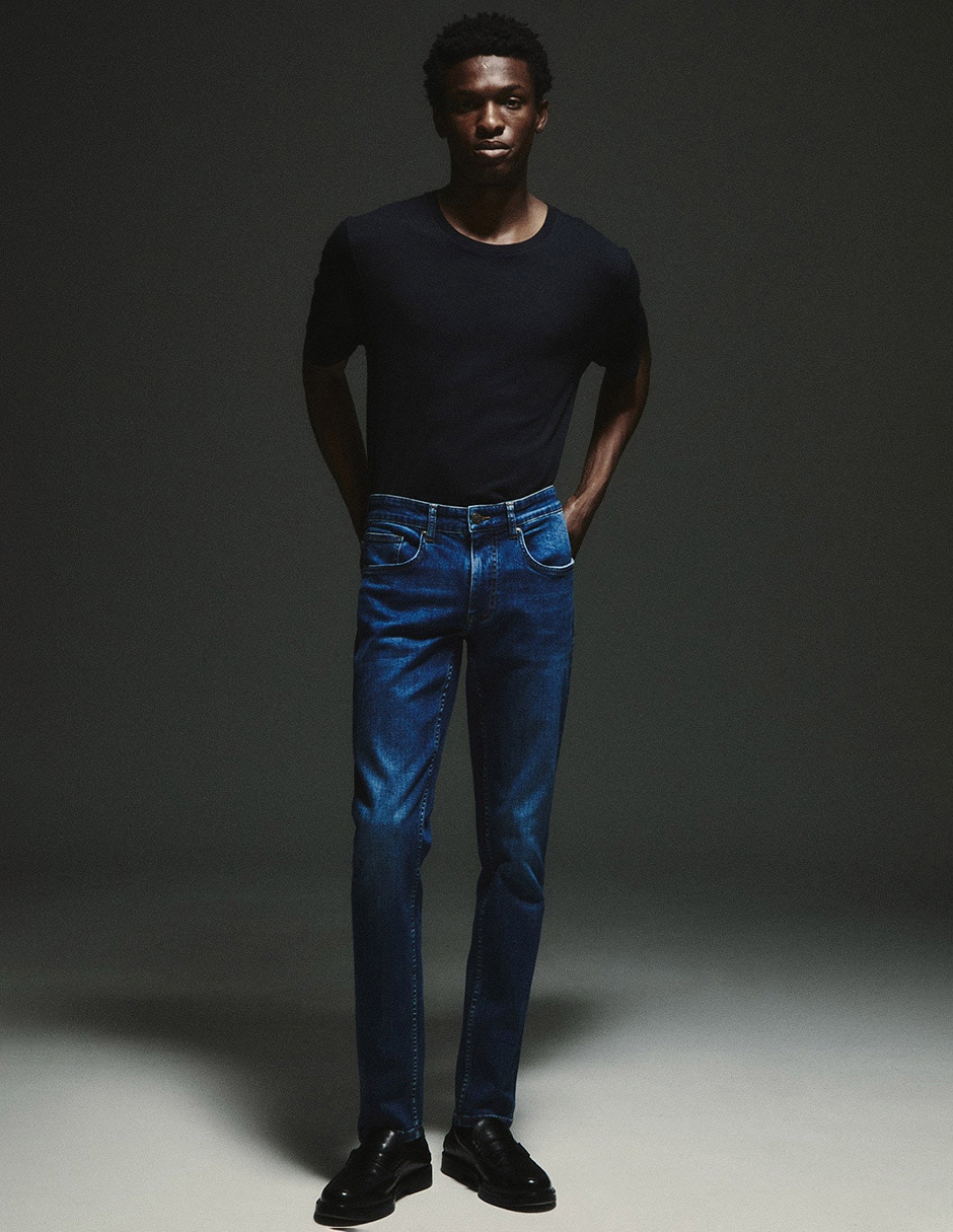 Jeans skinny deslavado para hombre