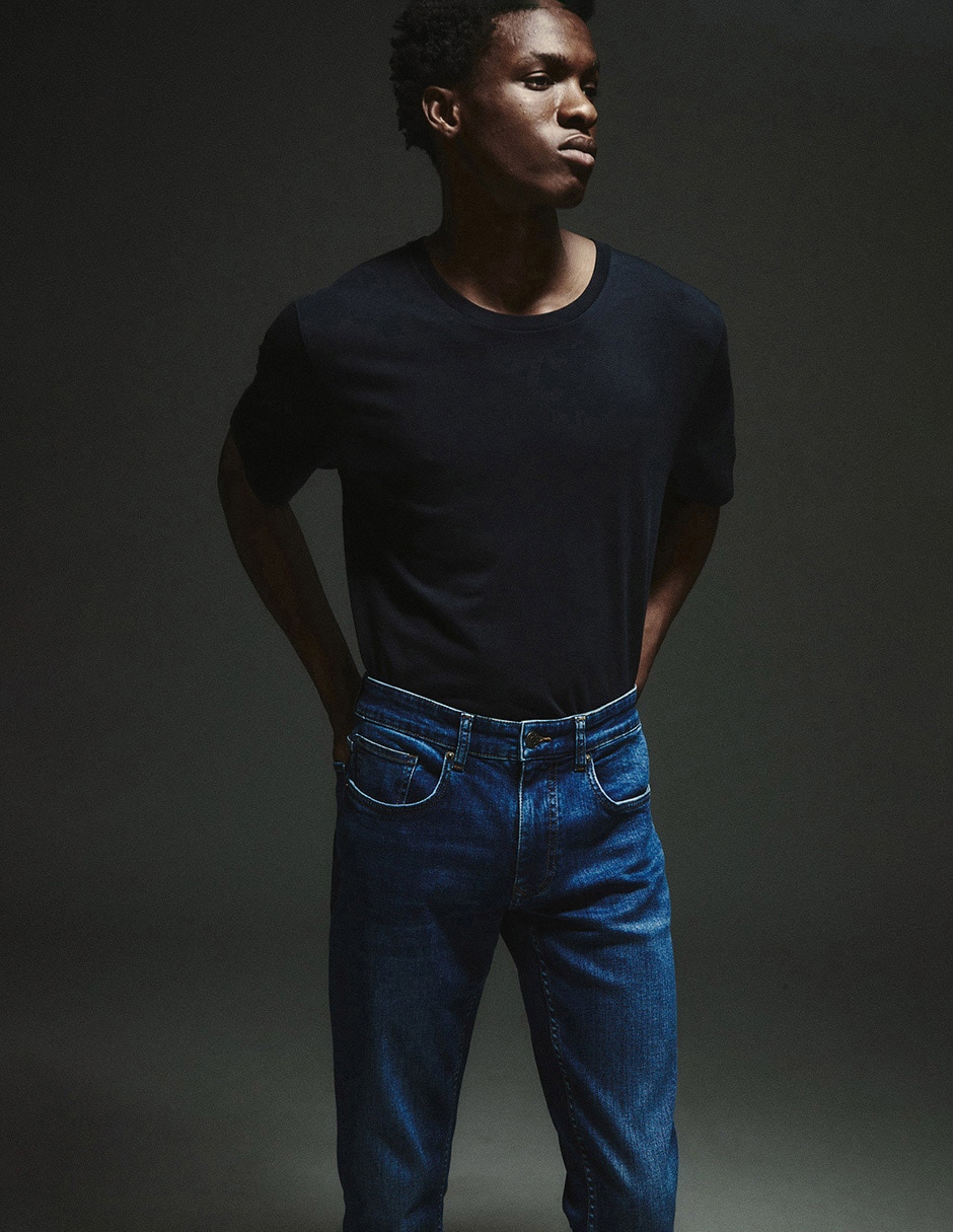 Jeans skinny deslavado para hombre 2