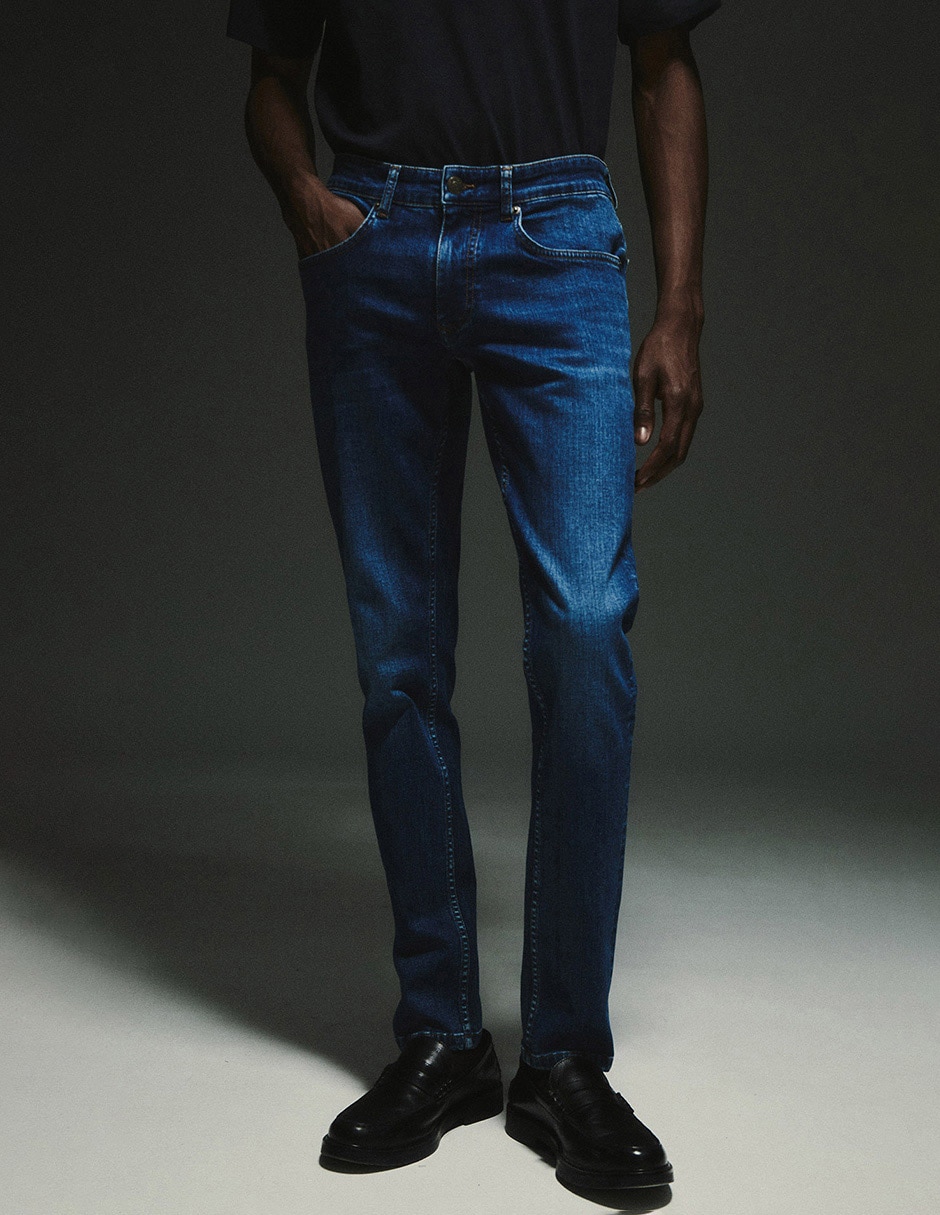 Jeans skinny deslavado para hombre 3