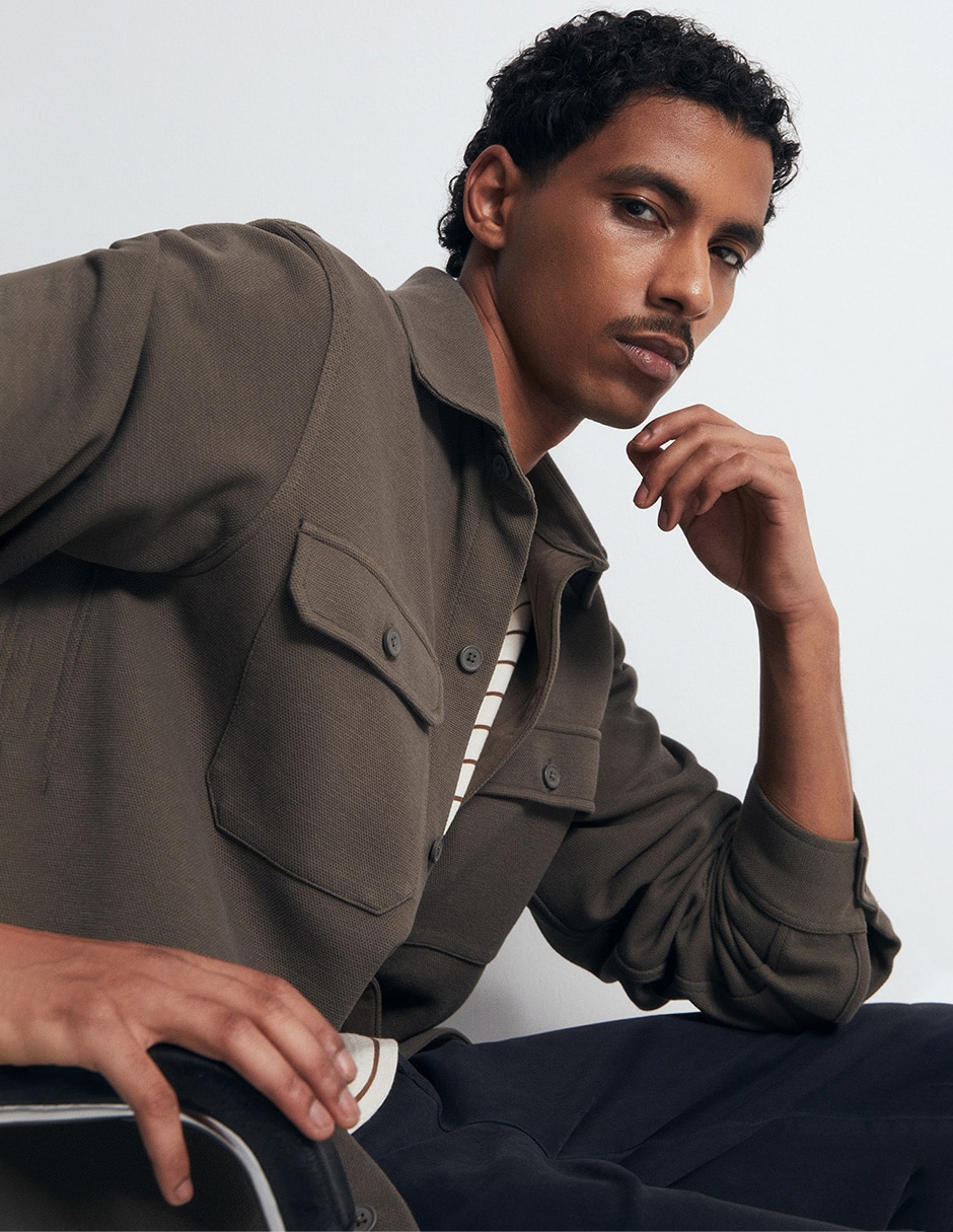 Camisa casual de manga larga para hombre 6